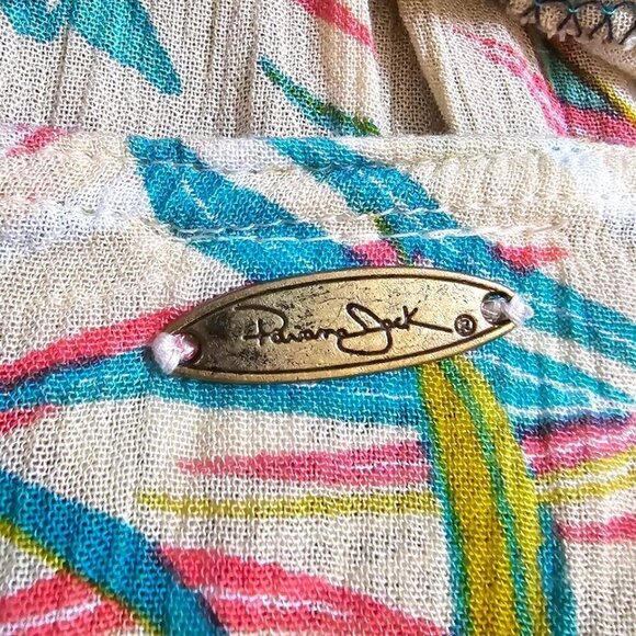 Panama Jack Tropical Spaghetti Strap V-Neck Beachy Cover Up Mini Dress Sz M - Picture 7 of 9